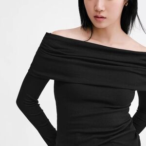 Bennett Top:  Chic Off-Shoulder Black Sweater